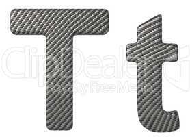 Carbon fiber font T lowercase and capital letters