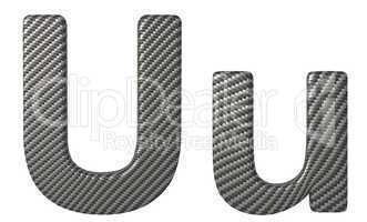 Carbon fiber font U lowercase and capital letters