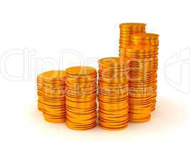 Growth and profit: coins stacks