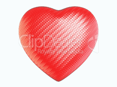 Red wattled fiber heart shape isolated