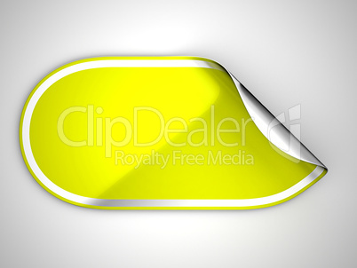 Rounded Yellow hamous sticker or label