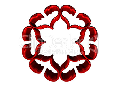 Abstract flower - heart shapes - 3D