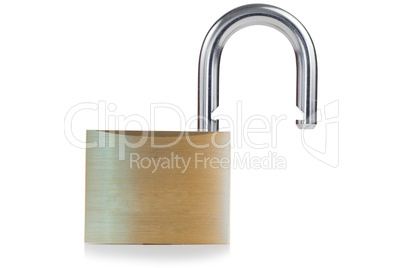 Open golden padlock