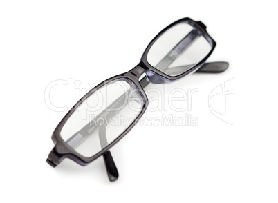 Pair of black glasses isolated