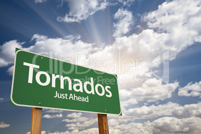 Tornados Green Road Sign