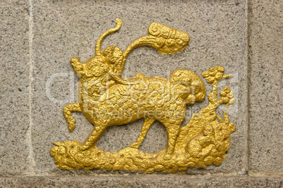 Chinese Unicorn(Qilin) on temple wall