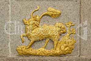Chinese Unicorn(Qilin) on temple wall
