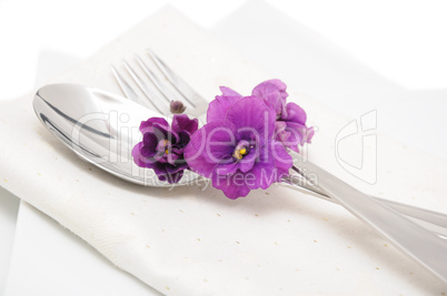 Cutlery with violet