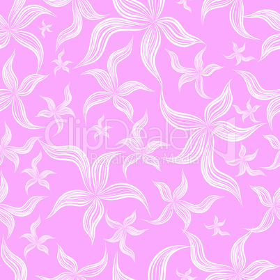 Abstract seamless star background. Fantasy, floral backdrop.