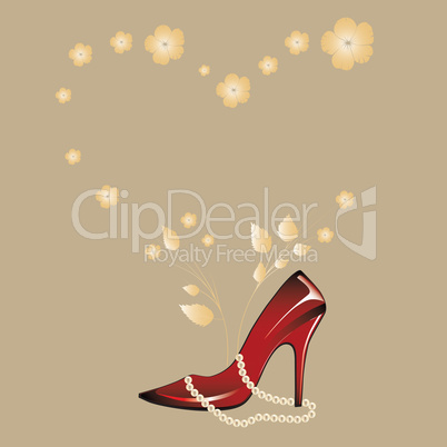 Red glossy woman shoe