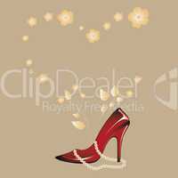 Red glossy woman shoe