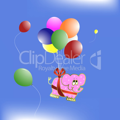 Elephant with balloons