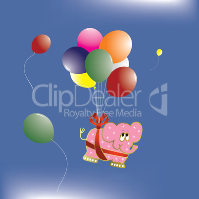 Elephant with balloons