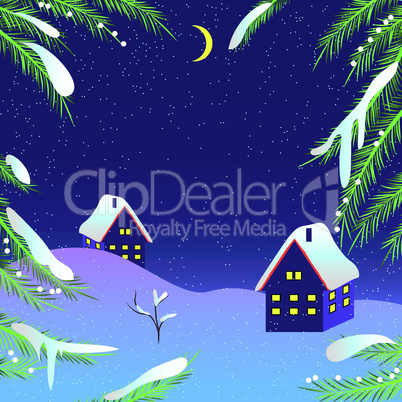 Christmas night vector background