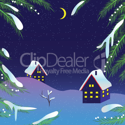 Christmas night vector background