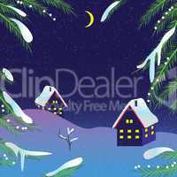 Christmas night vector background