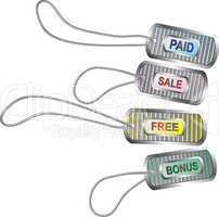 Set of metal tags for best sales