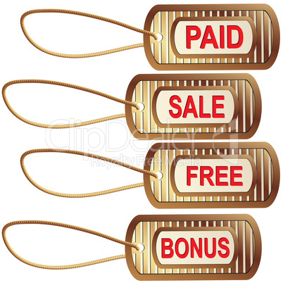 Set of gold tags for best sales