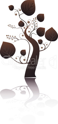 Stylized tree with leaves