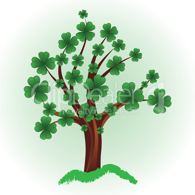 Tree with four leaf clover.