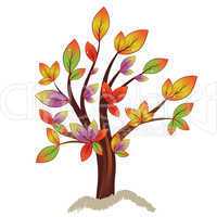 Abstract colorful autumn tree