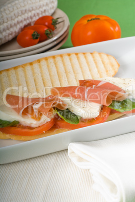 panini caprese and parma ham