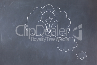 Cloud bubbles on a blackboard