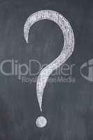 Blackboard with the symbol "?" written on it