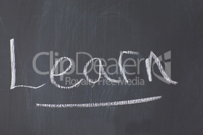 Blackboard with "learn" written on it