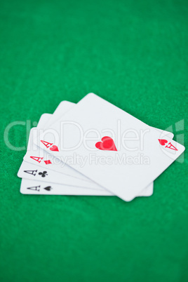 Games card aces on a playmats