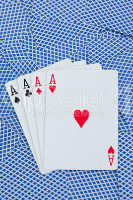 Games card aces on a cards background