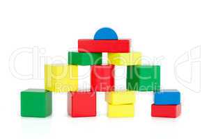 Color wooden building blocks