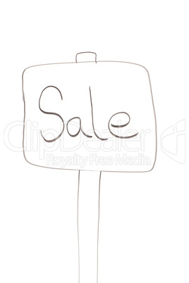 Drawn sign with the word "sale" written on it