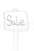 Drawn sign with the word "sale" written on it