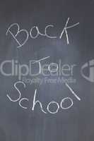 Blackboard with "back to school" written on it