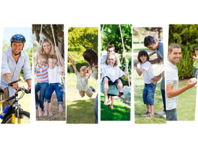 Montage of children having fun with their parents