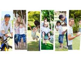 Montage of children having fun with their parents