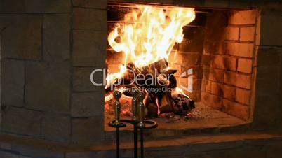 Hotness fire in fireplace