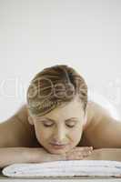 Blond-haired woman relaxing