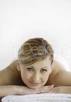 Attractive blond-haired woman relaxing