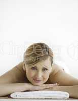 Pretty blond-haired woman relaxing