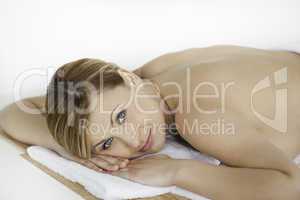 Young blond-haired woman relaxing