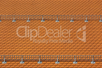 Details of a red tiled roof