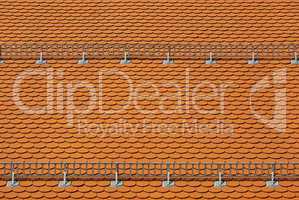 Details of a red tiled roof