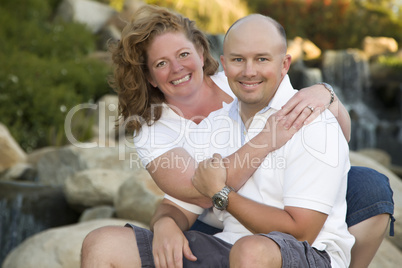 Attractive Couple Portrait in Park