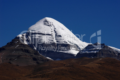 Landscape of snow-capped mountains