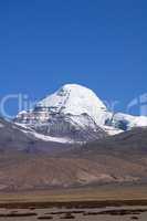 Landscape of snow-capped mountains