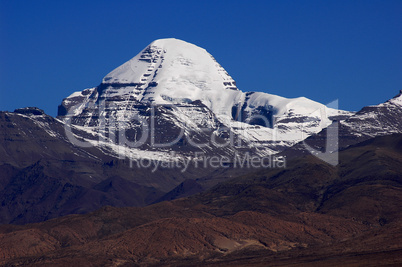 Landscape of snow-capped mountains