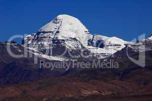 Landscape of snow-capped mountains