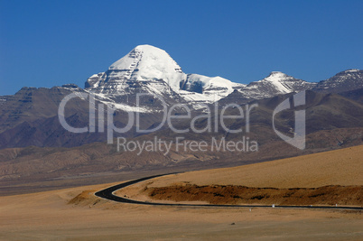 Landscape of snow-capped mountains